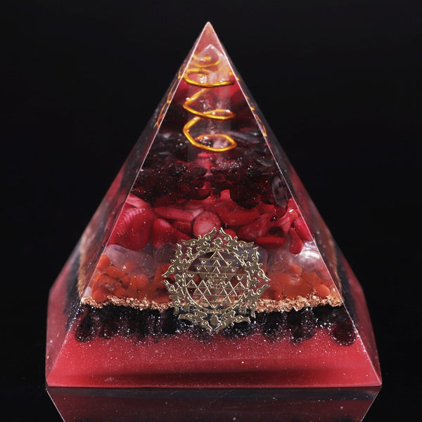 Natural Crystal Orgonite Pyramid Resin Garnet Spring Copper Augen Energy Pyramid Chakra Healing Meditation Fengshui Ornaments | Vimost Shop.