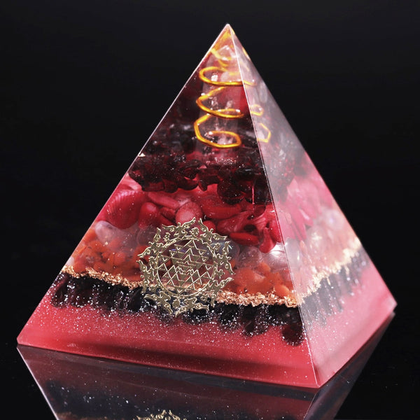 Natural Crystal Orgonite Pyramid Resin Garnet Spring Copper Augen Energy Pyramid Chakra Healing Meditation Fengshui Ornaments | Vimost Shop.