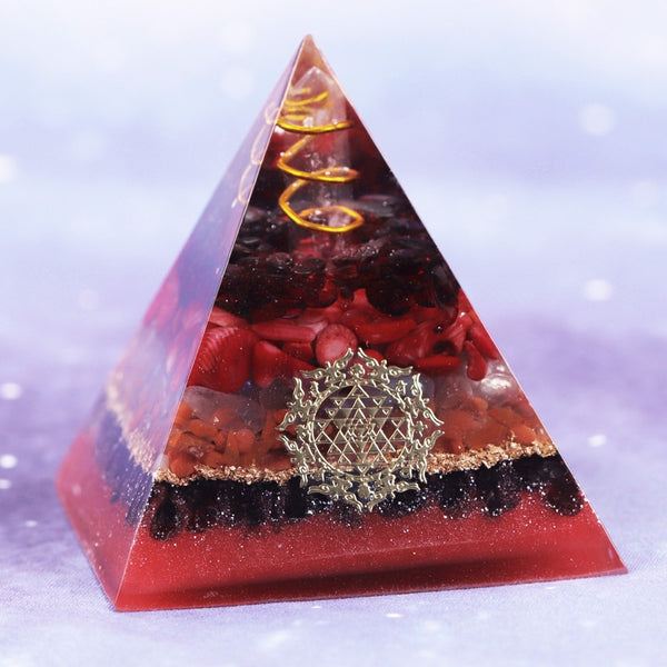 Natural Crystal Orgonite Pyramid Resin Garnet Spring Copper Augen Energy Pyramid Chakra Healing Meditation Fengshui Ornaments | Vimost Shop.