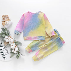 Winter Long Sleeve Baby Girls Clothes 2020 Fashion Sport Girls Tie dye Kids Clothes Set 2Piece Top+trousers Toddler Clothing D30 | Vimost Shop.