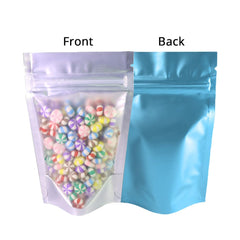 Recyclable Matte Clear Front Ziplock Storage Bags Metallic Mylar Eco Plastic Stand Up Pouches Food Package Bags For New Year | Vimost Shop.