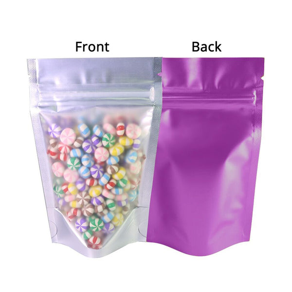 Recyclable Matte Clear Front Ziplock Storage Bags Metallic Mylar Eco Plastic Stand Up Pouches Food Package Bags For New Year | Vimost Shop.