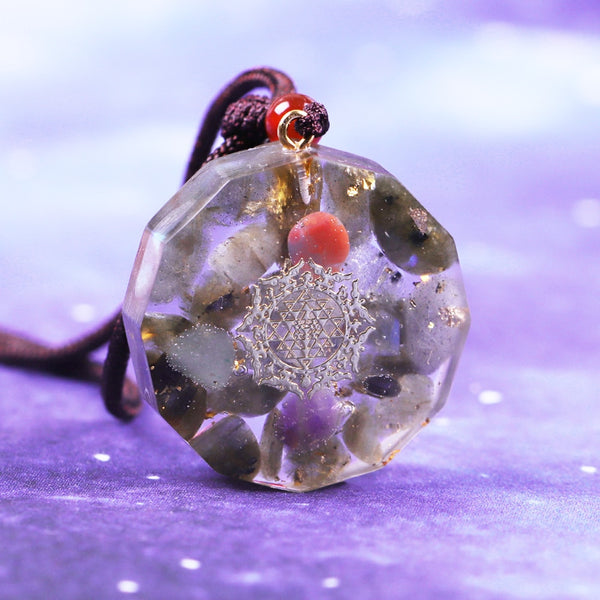 Labradorite Orgonite Pendant Natural Crystal Stone Energy Orgone Emf Protection Healing Jewelry Necklace Meditation Gift | Vimost Shop.