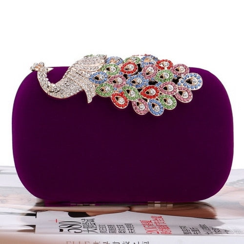 Velvet luxury women evening bags rhinestones flower small day clutch party diamonds lady dress shoulder chain handbags for purse