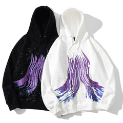 Hoodies Men Hip Hop Graffiti Letter Print Hooded Streetwear Winter Casual Plus Velvet Warm High Street Couple Pullover