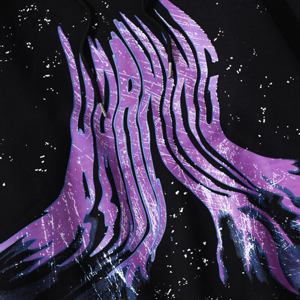 Hoodies Men Hip Hop Graffiti Letter Print Hooded Streetwear Winter Casual Plus Velvet Warm High Street Couple Pullover