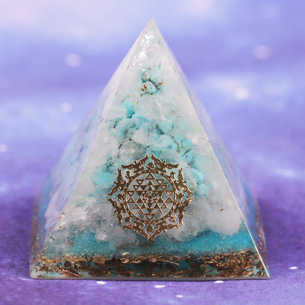 Reiki Crystals Orgone Pyramid Turquoises Energy Generator For Emf Protection For Yoga Mediation And Chakra Healing | Vimost Shop.