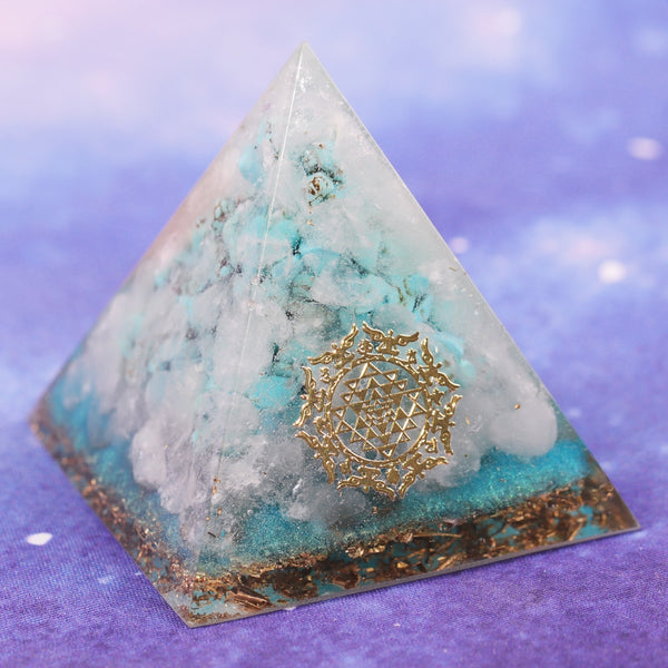 Reiki Crystals Orgone Pyramid Turquoises Energy Generator For Emf Protection For Yoga Mediation And Chakra Healing | Vimost Shop.