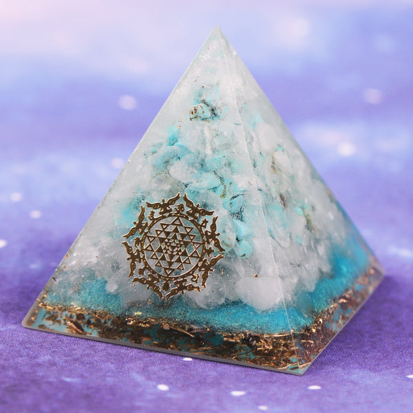 Reiki Crystals Orgone Pyramid Turquoises Energy Generator For Emf Protection For Yoga Mediation And Chakra Healing | Vimost Shop.