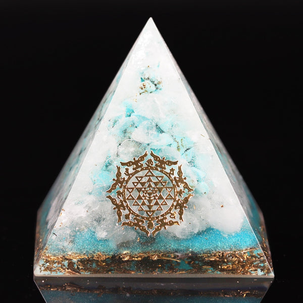 Reiki Crystals Orgone Pyramid Turquoises Energy Generator For Emf Protection For Yoga Mediation And Chakra Healing | Vimost Shop.