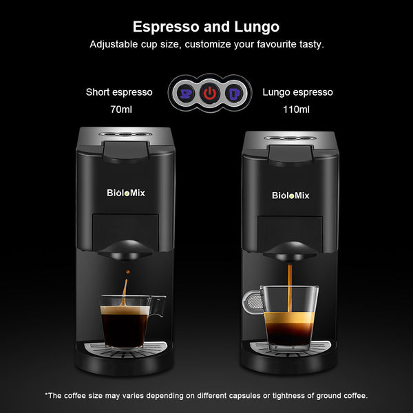 3 in 1 Espresso Coffee Machine 19Bar 1450W Multiple Capsule Coffee Maker Fit Nespresso,Dolce Gusto and Coffee Powder