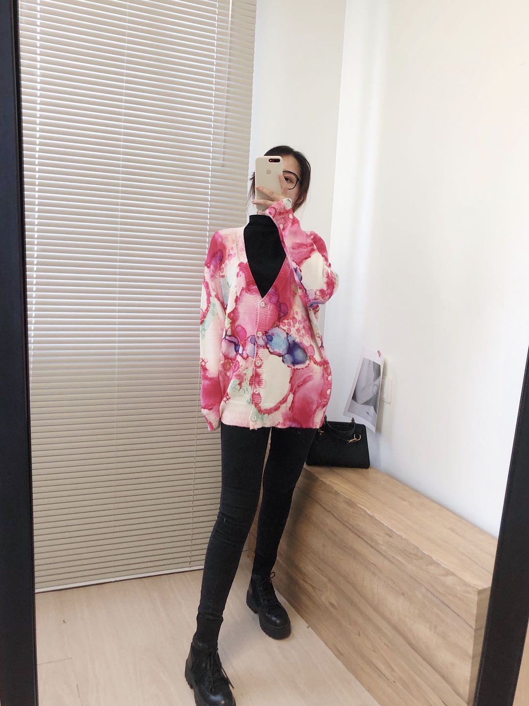 Women Oversized Clothing Wool Blend Long Cardigans Sweater Spring Autumn Print Pattern Knitted Coat Knitwear C-263