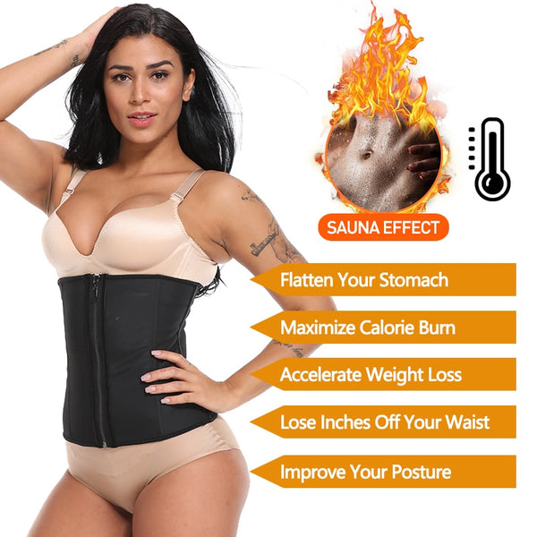 Women Waist Trainer Corset Slimming Body Shaper Trimmer Belt Latex Sauna Sweat Girdle Weight Loss Shapewear Fat Burning Cinchers | Vimost Shop.