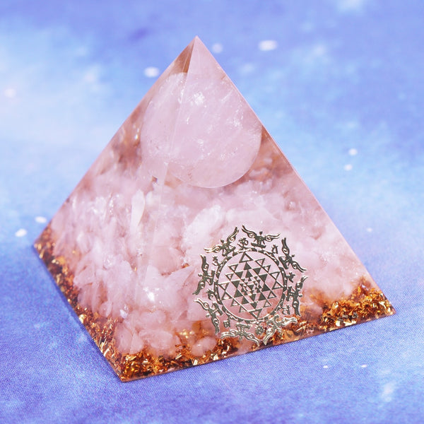 Natural Rose Quartz Sphere Orgonite Pyramid Reiki Chakra Energy Orgone Pyramide Collection Emf Protection | Vimost Shop.