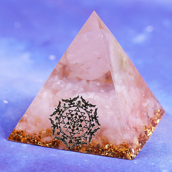 Natural Rose Quartz Sphere Orgonite Pyramid Reiki Chakra Energy Orgone Pyramide Collection Emf Protection | Vimost Shop.