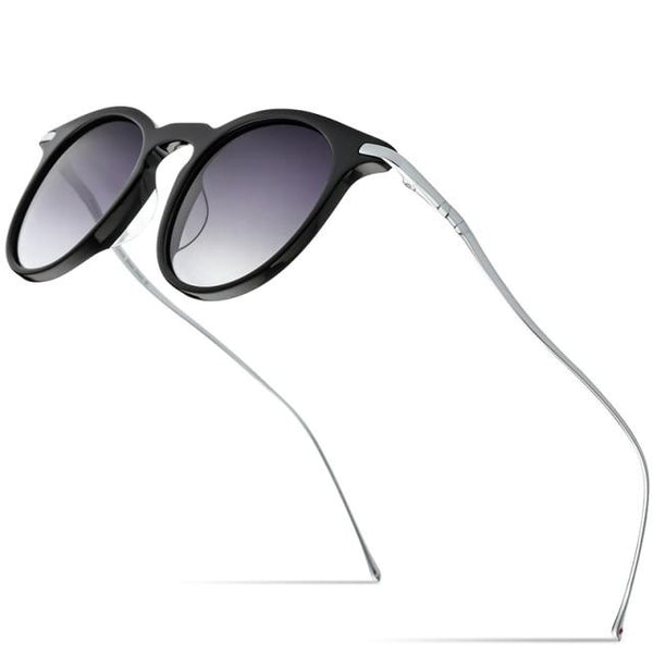 Acetate Titanium Sunglasses Men Vintage Round Polarized Sun Glasses for Women New High Quality Mirrored UV400 Shades