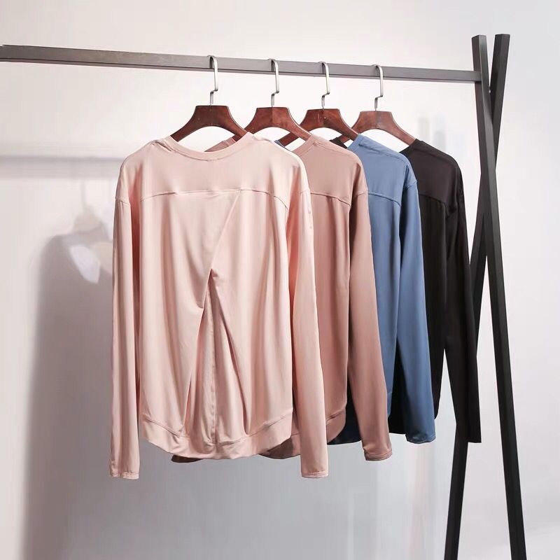 Loose Fit Sport Training Workout Long Sleeve Shirts Women Lightweight Anti-sweat Yoga Fitness Shirts with Thumb Hole