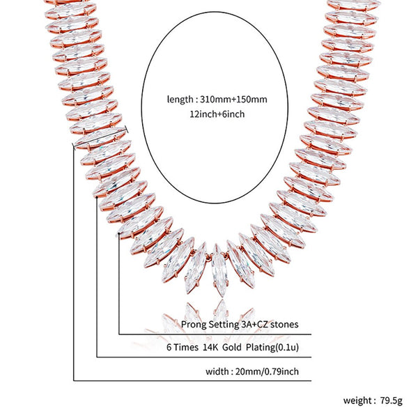 20mm Oval Link Necklace Women's Choker High Quality Prong Setting Cubic Zirconia Hip Hop Fashion Jewelry For Gift | Vimost Shop.