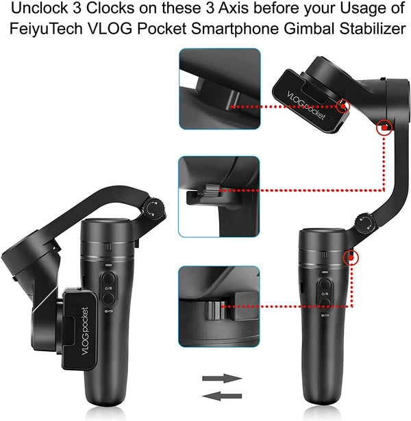 Used Feiyu VLOG Pocket 3-Axis Handheld Gimbal Stabilizer for iPhone/Huawei/Samsung/Xiaomi, Small&Light&Foldable | Vimost Shop.