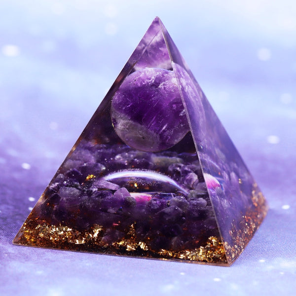 Glow In The Dark Planet Orgone Pyramid  Amethyst Sphere Healing Orgonite  Energy Generator Pyramid Jewelry Resin Decorative | Vimost Shop.