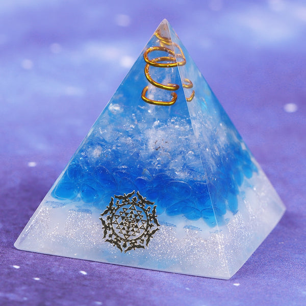 Healing Crystal Copper Wire Orgone Pyramid Blue Quartz Energy Generator For Meditation Reiki Balancing Home Decor | Vimost Shop.