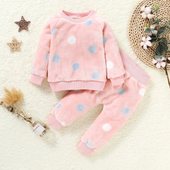 Baby Girl Clothes Pajamas Set Flannel Fleece Infant Toddler O Neck Pajamas Warm Kids Sleepwear Home Suit Winter Spring Fall D30 | Vimost Shop.