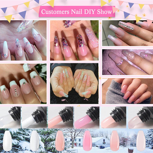 Poly Nail Extension Gel Kit Acrylic Extension Gel Nail Enhancement Clear Pink  Nail Gel Builder Trail Set All-in-One | Vimost Shop.