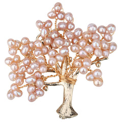 Womens Freshwater Pearl Tree of life Pin Brooch Handmade Jewelry Flexible Copper Wire Luxury Christmas Gifts for Mom Her