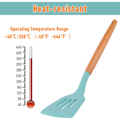 Non-Stick Heat Resistant Handle Spatula Spoon Silicone Kitchenware Cooking Utensils Set With Storage Box Kitchen Tools | Vimost Shop.