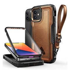 IPhone 12 Case For iPhone 12 Pro Case 6.1 inch UB Royal Full-Body Rugged Leather Case With Built-in Screen Protector