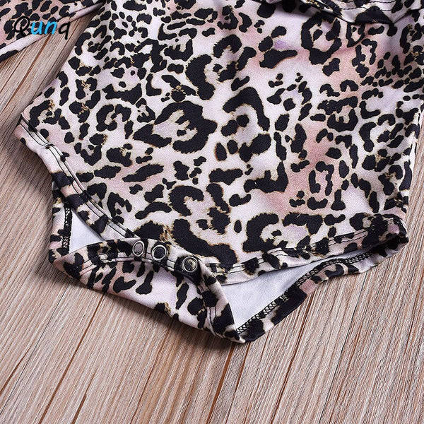 Baby Girls Clothes 1 2 3 4 5 Year Toddler Children Clothing Set Long Sleeve Leopard Bodysuits Flares Pant Kids Spring Suit | Vimost Shop.