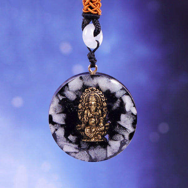 Orgonite Pendant Ganesh Orgone Necklacee Generator Balancing Positive Energy Yoga Meditation Reiki Natural Genuine Authentic | Vimost Shop.