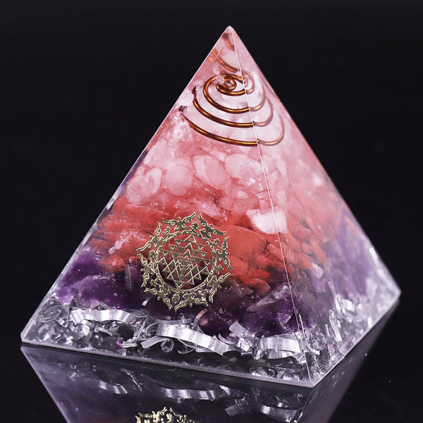 Natural Crystal Orgone Pyramid  Positive Energy Generator Orgonite Pyramid Emf Protection Healing Stones Orgonite | Vimost Shop.