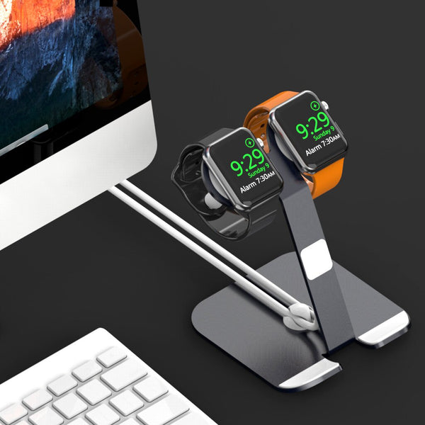 Aluminum silicon Bracket Charger Dock Station Charging Holder for apple watch Stand Series SE 6/5/4/3/2 Dual watch holder