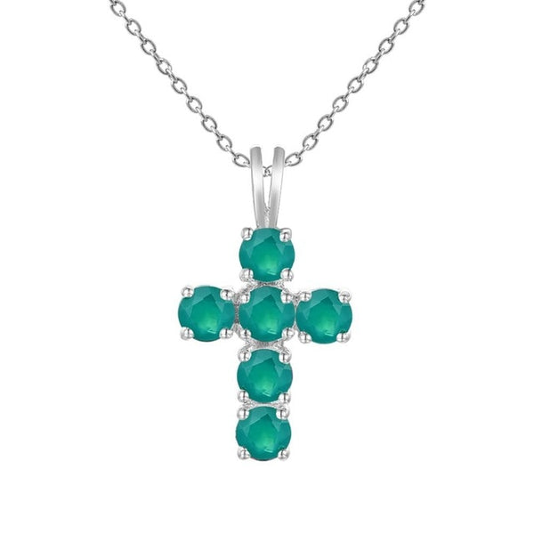 Natural Swiss Blue Topaz 925 Sterling Silver Gemstone Cross Pendant Necklaces for Women Fine Jewelry Collares | Vimost Shop.