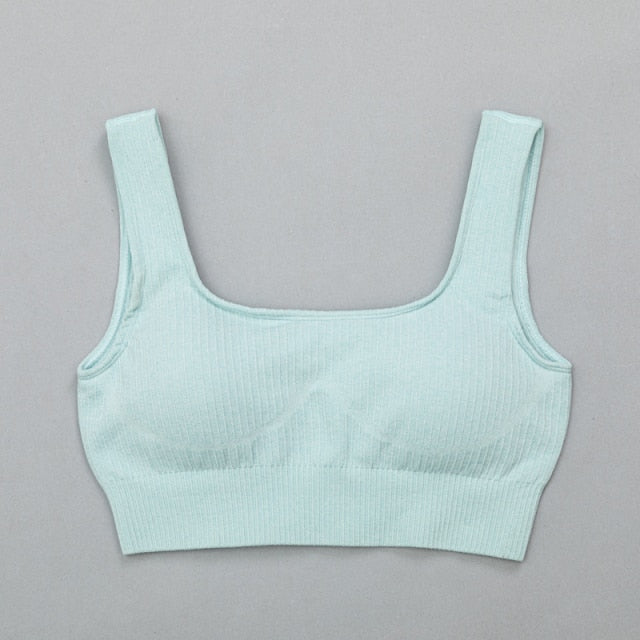 Women's sportswear High Waist Sports Bra+ Legging Gym Clothing Seamless Fitness Yoga Suit Stretchy Workout Set Padded Sport