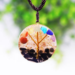 Tree Of Life Orgone Pendant Rainbow Crystal Stones 7 Chakra Reiki Healing Energy Generator Emf Radiation Protection Necklace | Vimost Shop.