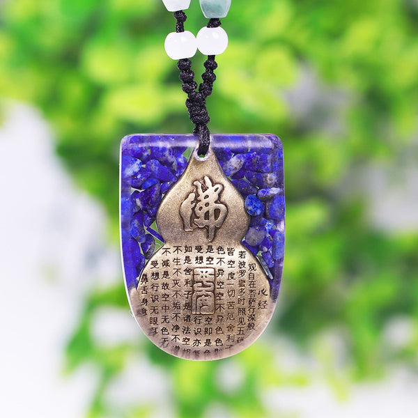 Natural Lapis Lazuli Orgonite Pendant Buddha Necklace With Adjustable Orgone Chakra Healing Crystals Gift Emf Protection | Vimost Shop.