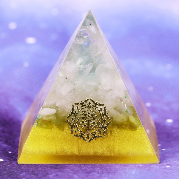 Green Fluorite Orgonite Pyramid Natural Crystal Magnetic Field Converter Energy Pyramid Balance Meditation Aid Resin Crafts | Vimost Shop.