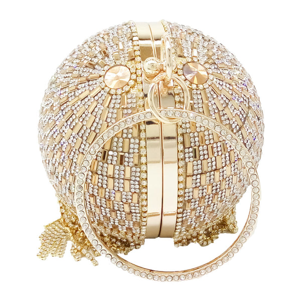 Golden Diamond Tassel Women Metal Crystal Clutches Evening Bags Wedding Bag Bridal Shoulder Handbag Wristlets Clutch Purse | Vimost Shop.