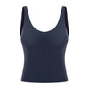 Sexy V-Neck Yoga training Workout Crop Top Vest Women Naked Feel Buttery Soft Padded Gym Fitness Sports Bras Tank Tops