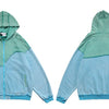 Patchwork Color Zipper Distressed Hoodie Men Casual Cozy Hooded Coats Harajuku High Street Sweatshirt Spring Streetwear
