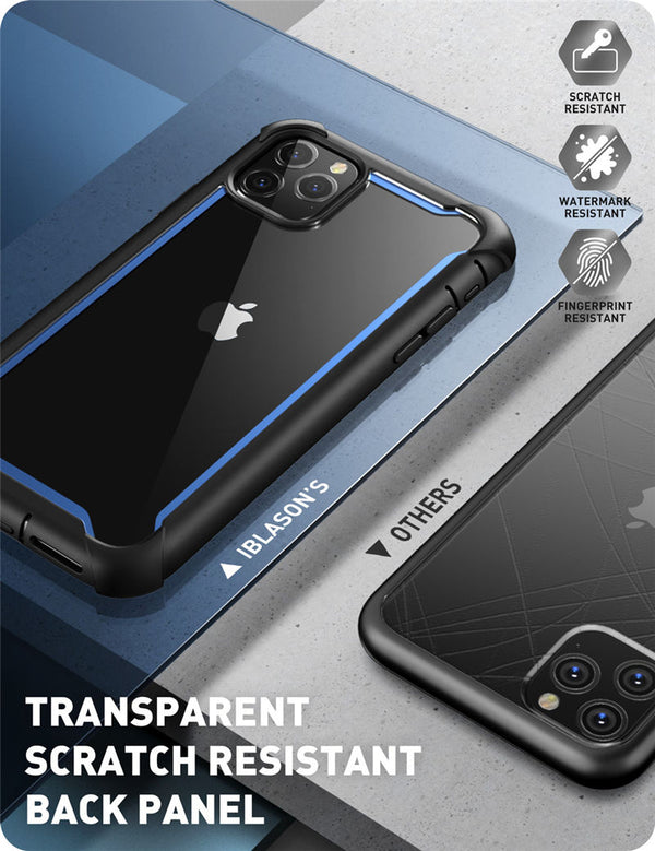 For iPhone 11 Pro Case 5.8 inch (2019 Release) Ares Full-Body Rugged Clear Bumper Cover with Built-in Screen Protector | Vimost Shop.