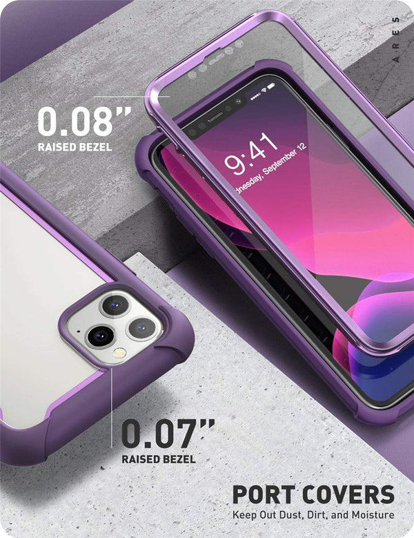 For iPhone 11 Pro Case 5.8 inch (2019 Release) Ares Full-Body Rugged Clear Bumper Cover with Built-in Screen Protector | Vimost Shop.