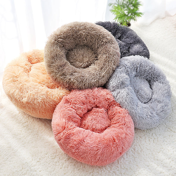 Super Soft Cat Bed House Warm Winter Cat Puppy Sleeping Beds Nest Long Plush Kitten Round Sofa Small Dogs Cat Kennel Anti Slip