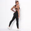 Seamless Sporty Yoga Suit GYM Fitness Workout Running Tracksuit Sports Sleeveless Crop Top Pants Set Jogging Dry Quick Set | Vimost Shop.
