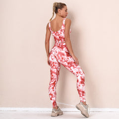 Seamless Tie Dye Yoga Suit GYM Sporty Fitness Two Piece Set Running Sports Jogging Tracksuit Bra Top Leggings Workout Wear | Vimost Shop.