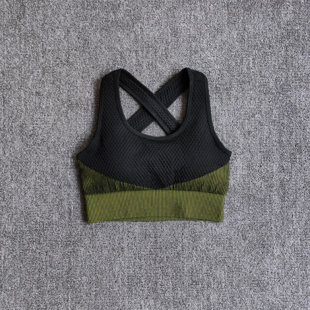 6 Colors Yoga Sport Bra Sexy Back Padded Cross Straps Top Shockproof Breathable Fitness Running Gym Vest Sports Top