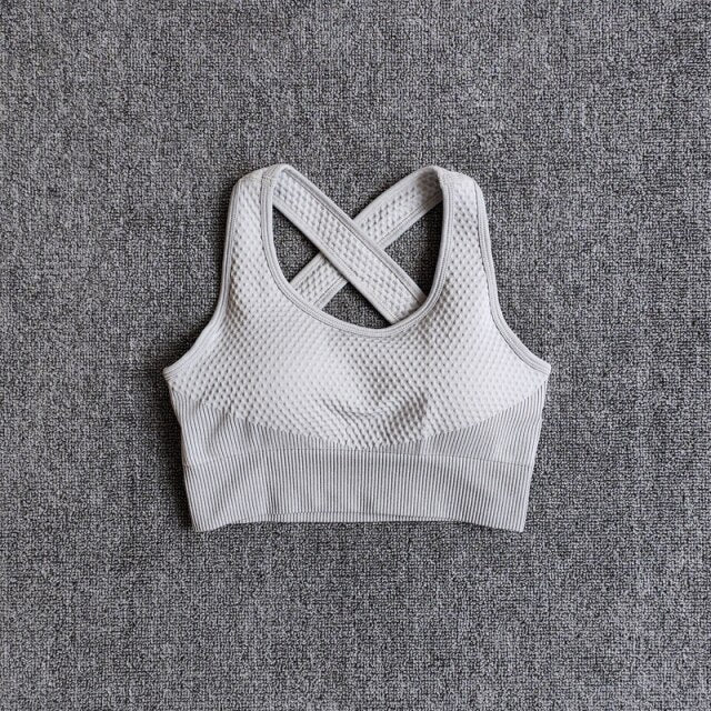 6 Colors Yoga Sport Bra Sexy Back Padded Cross Straps Top Shockproof Breathable Fitness Running Gym Vest Sports Top
