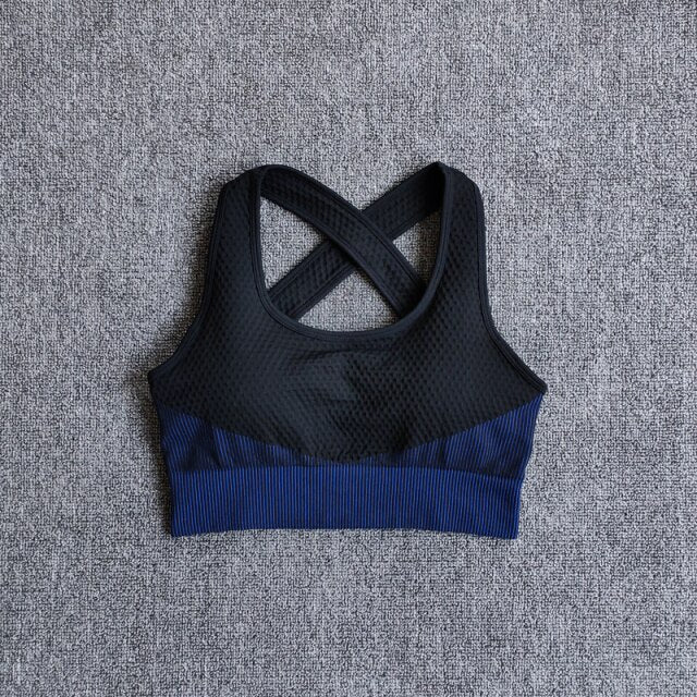 6 Colors Yoga Sport Bra Sexy Back Padded Cross Straps Top Shockproof Breathable Fitness Running Gym Vest Sports Top